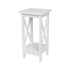 International Concepts Rectangle 24" X-Sided Plant Stand Snow, 12 in W X 12 in L X 24 in H, Wood, White OT08-3071X